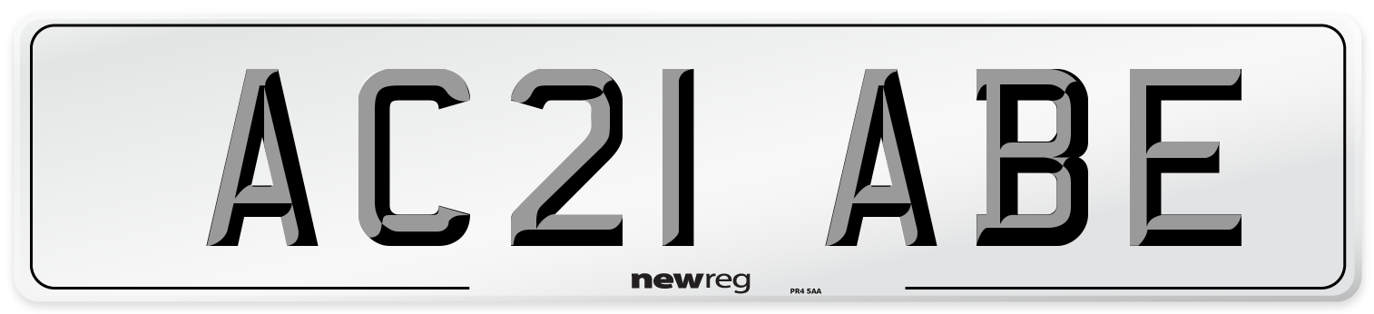 AC21 ABE Number Plate from New Reg